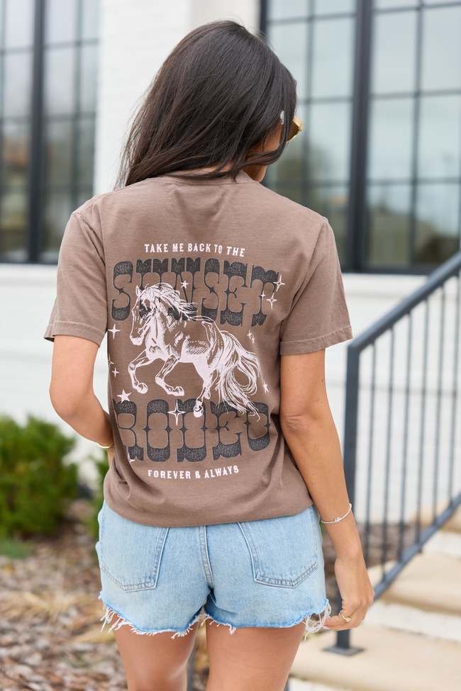 Sunset Rodeo Brown Graphic Tee