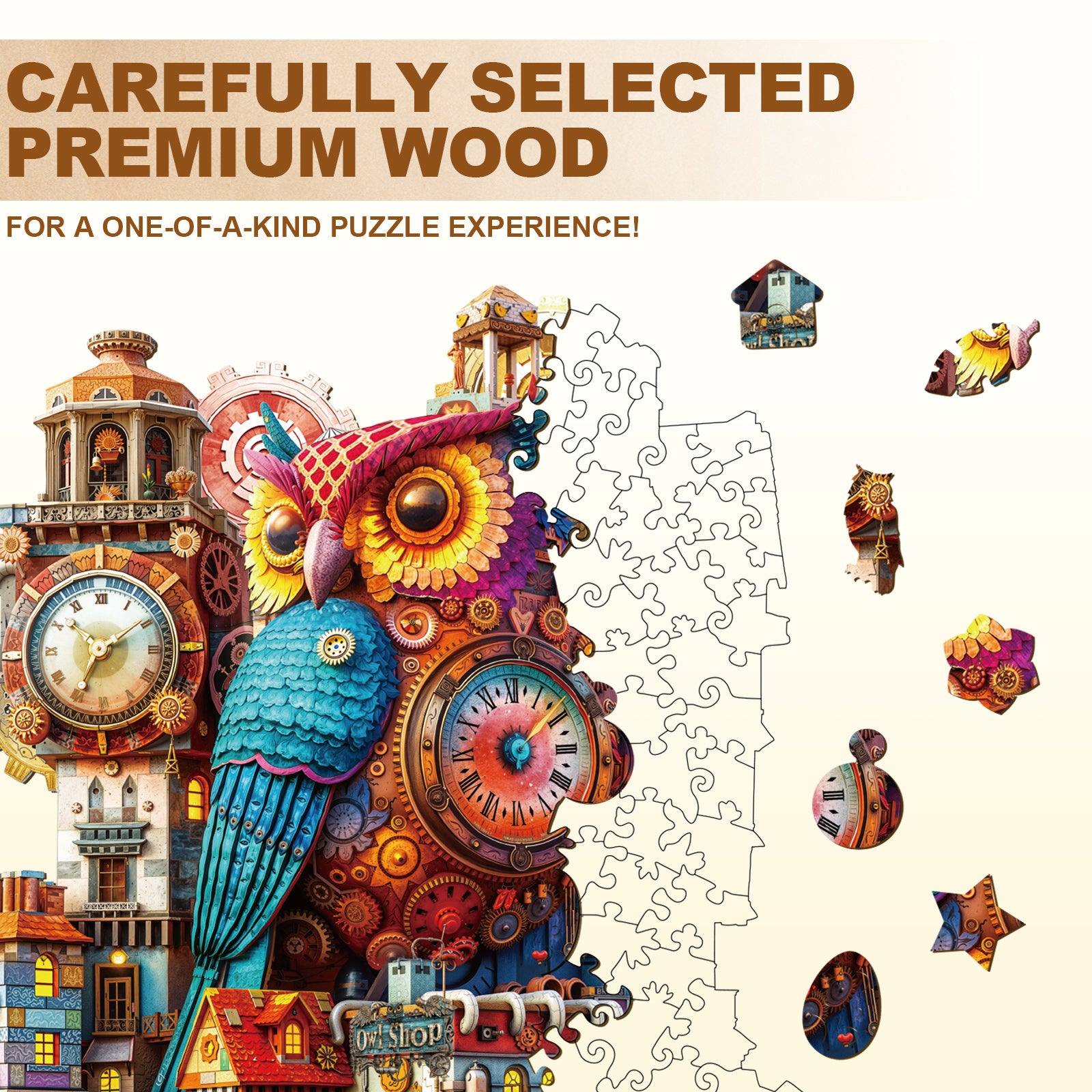 Owl Castle Wooden Jigsaw Puzzle