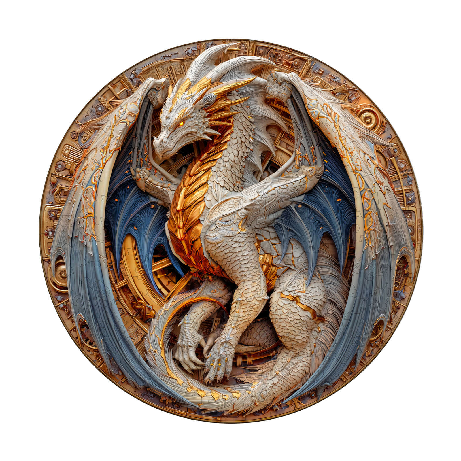 Elements Metal Dragon Wooden Jigsaw Puzzle