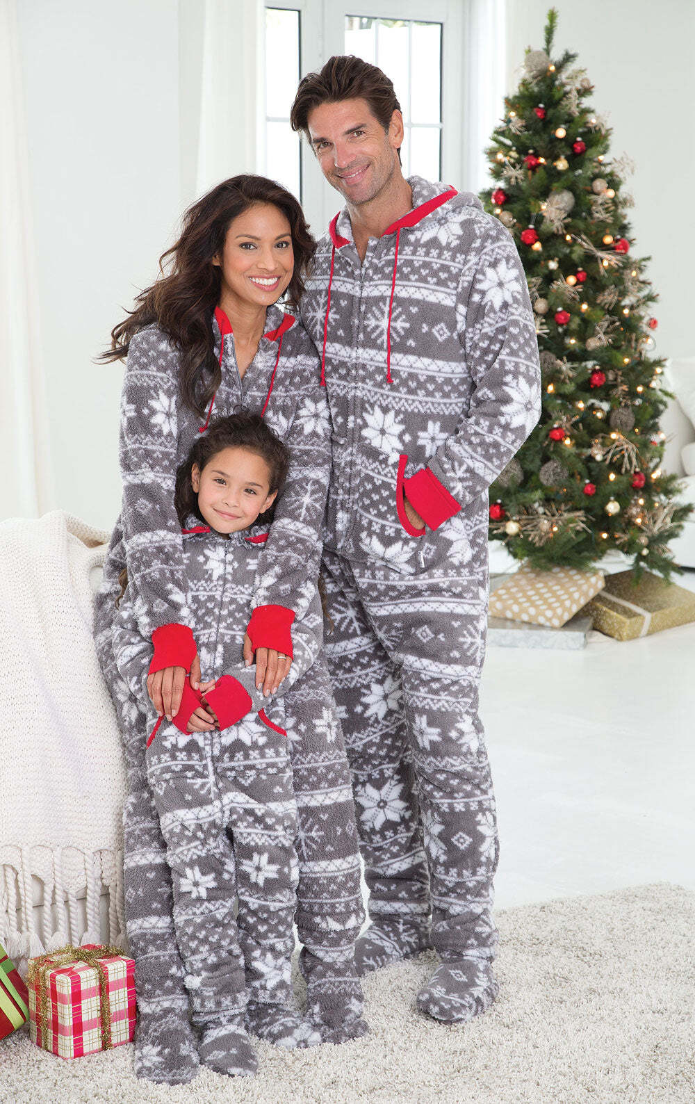 Nordic Fleece Hoodie-Footie Matching Family Pajamas