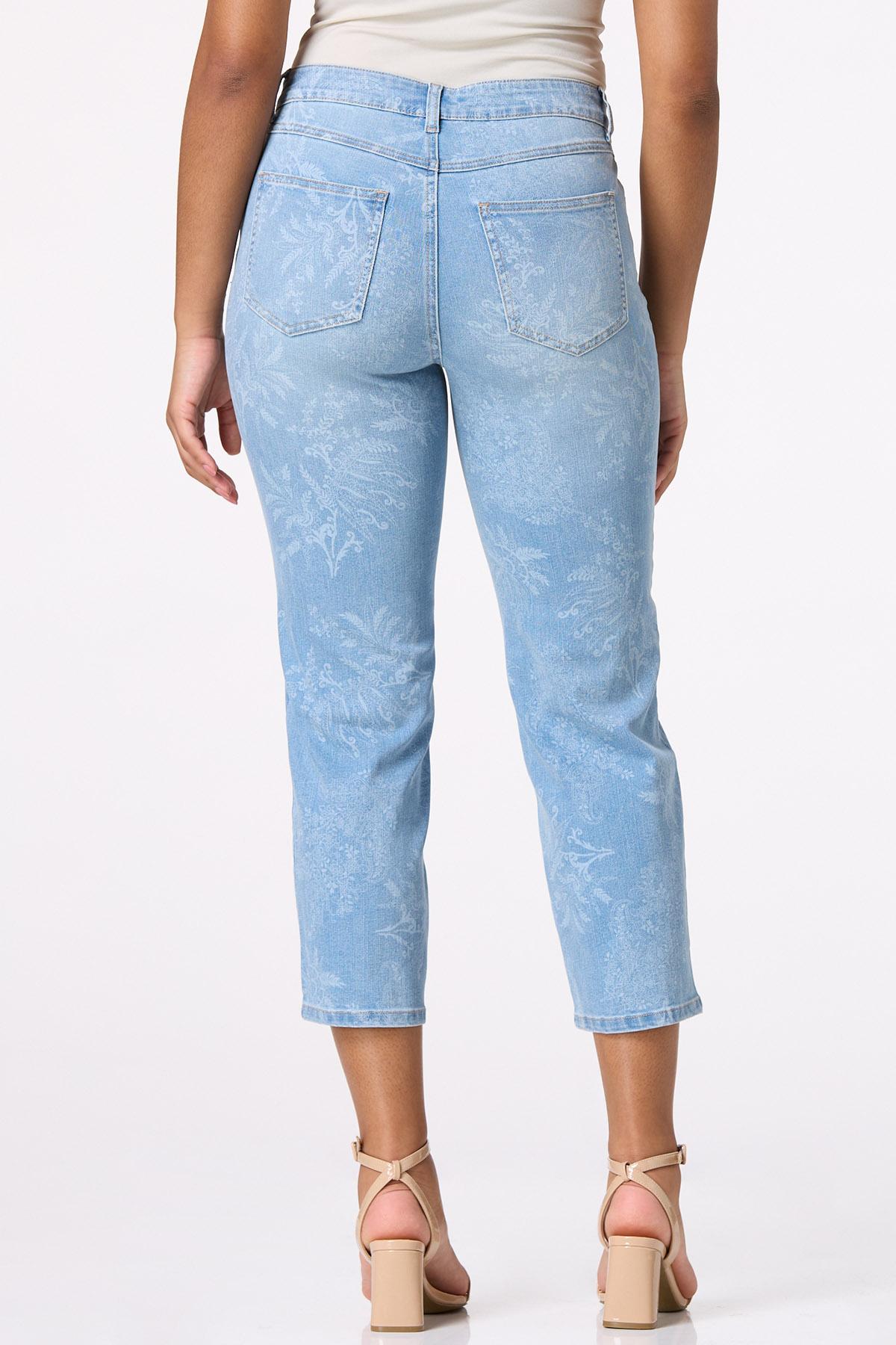 Curvy Cropped Paisley Jeans