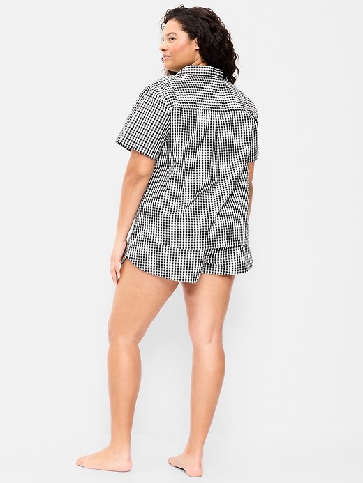 Poplin Pajama Short Set  Black/White Gingham