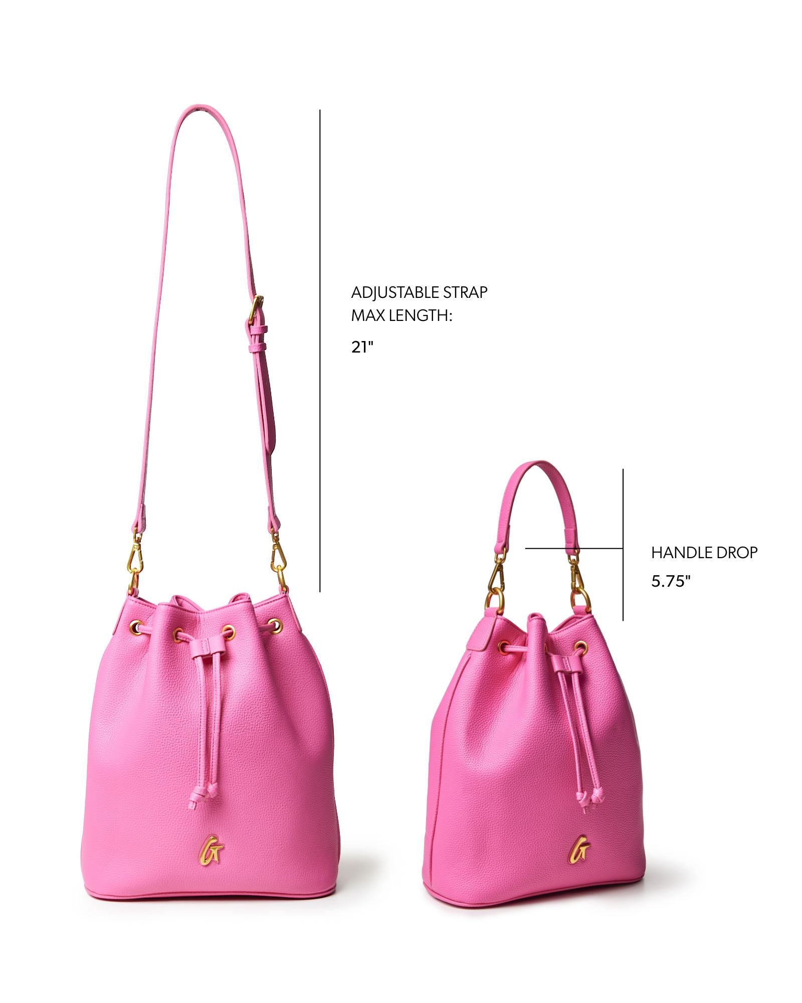 LARGE PEBBLE BUCKET BAG - HOT PINK