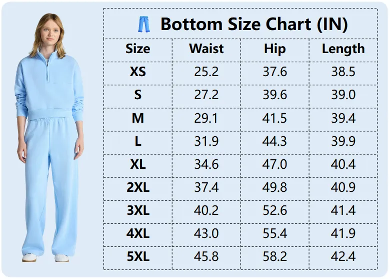 Women’s 2-Piece Set – Half Zip Sweatshirt & Wide Leg Pants