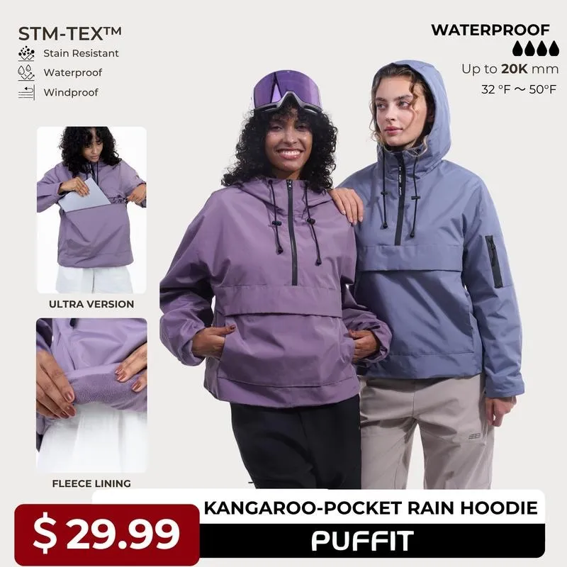 Waterproof oversized autumn hooded jacket