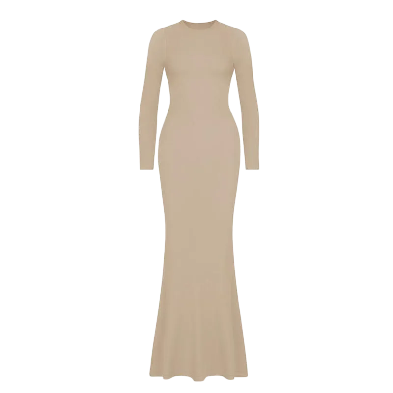 Women's Sexy Round Neck Mermaid Hem Long Home Dress