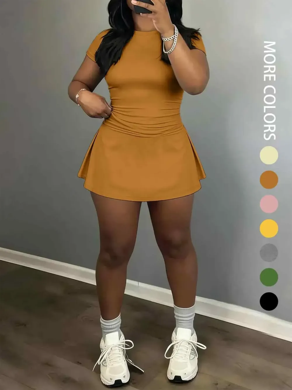 Women's Short Sleeve Casual Sporty Set, 2-Piece Women's Fashionable Daily Wear & Active Lifestyle Clothing