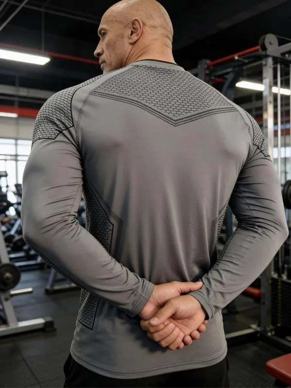 Men's Batman Sports Long Sleeve High Stretch Quick-Dry Fitness Tight Fit Running Ironing Essential