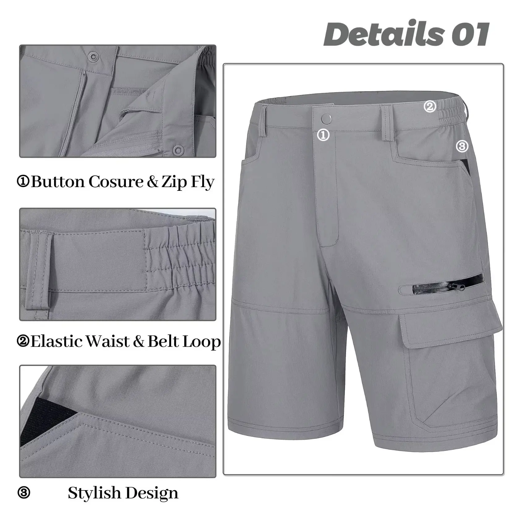 Men’s Quick-Dry Hiking Cargo Shorts