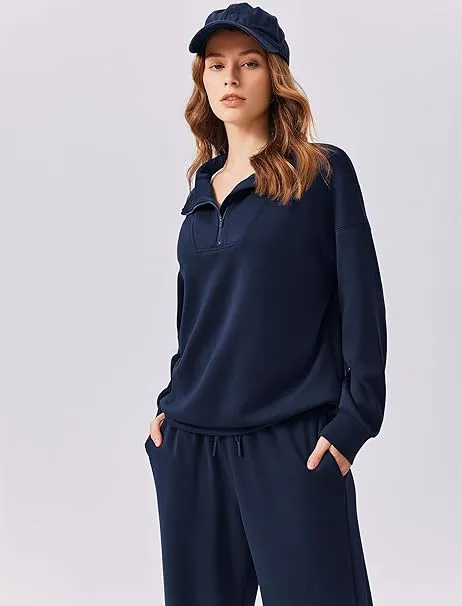 Women's 2-Piece Lounge Set – Half-Zip Pullover & Jogger Pants