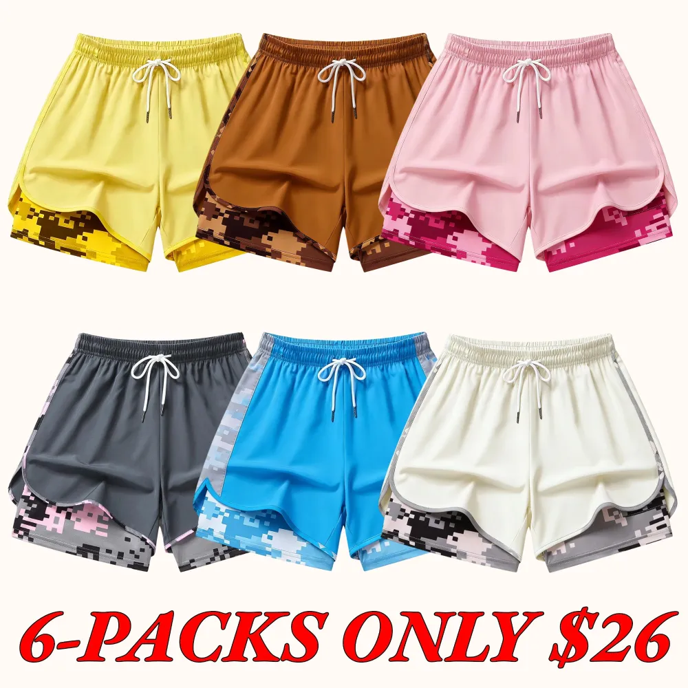 Women's Casual Athletic Shorts — Built-in Liner, Drawstring, and Elastic Waistband