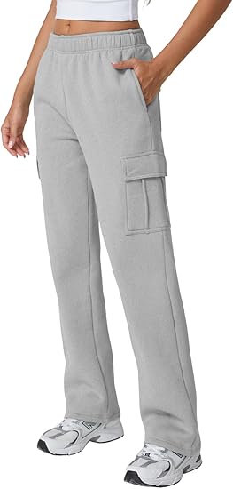 Women’s Medium Waist Fleece Baggy Sweatpants