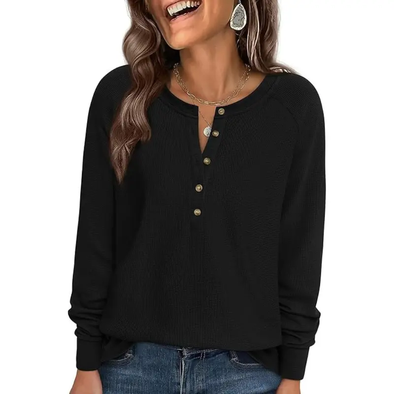 Women's Everyday Henley Long Sleeve Tee