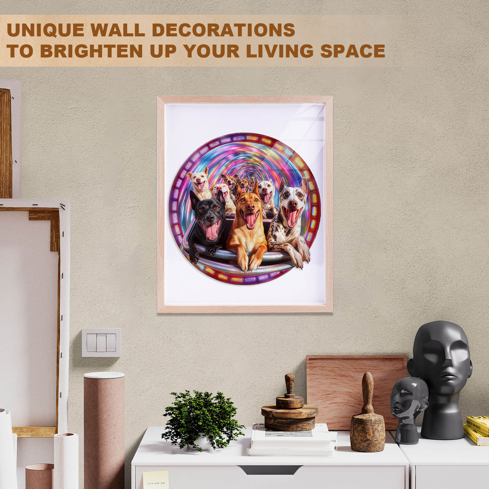 Dog Roller Coaster Wooden Jigsaw Puzzle