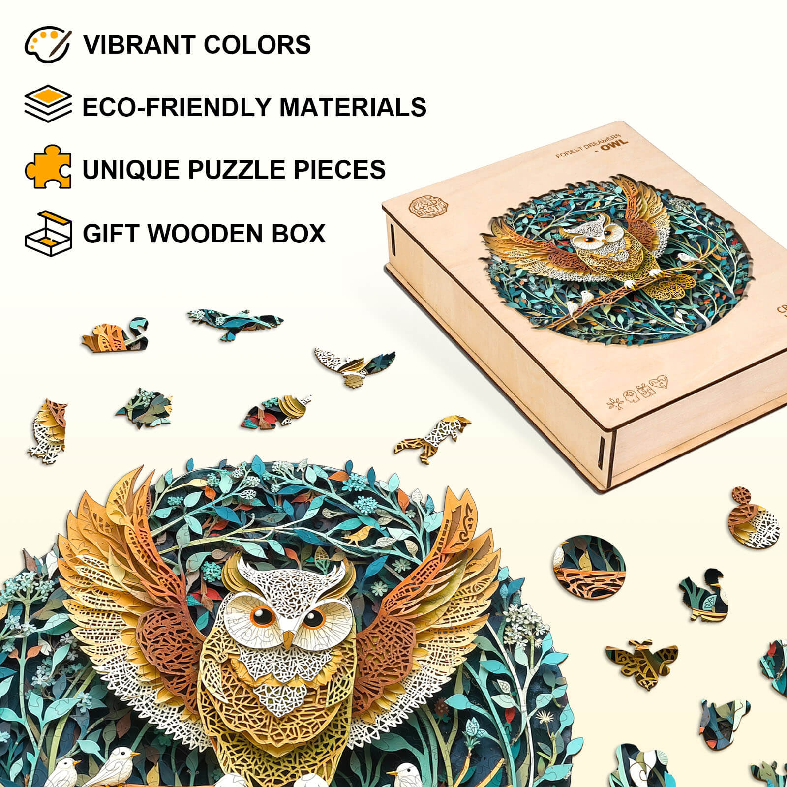 Forest Dreamers-Owl Wooden Jigsaw Puzzle