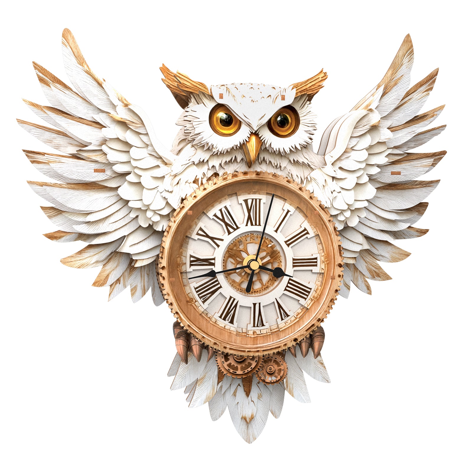 Snowy Owl– DIY Wooden Clock, 3D Puzzle Craft Kit