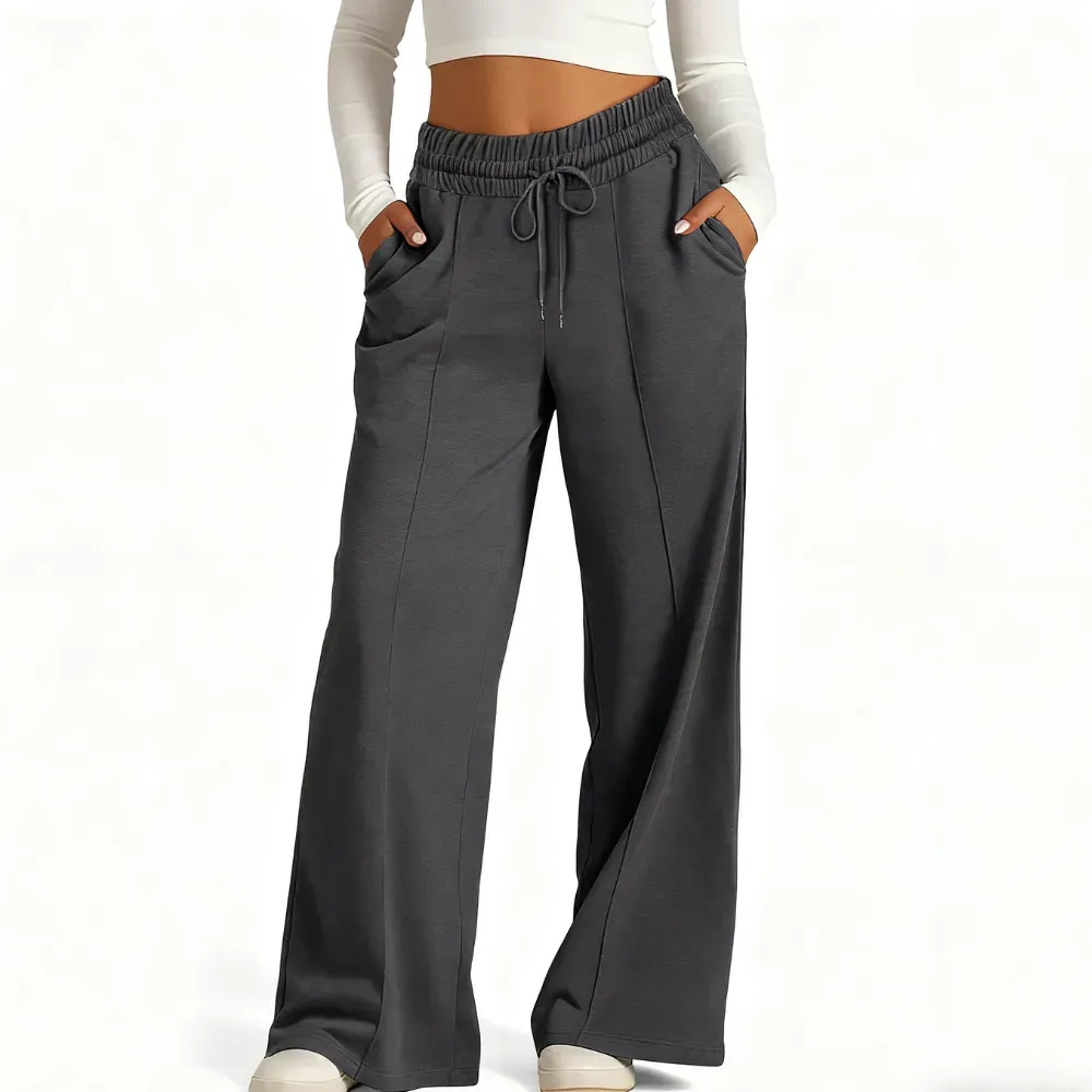 🎅Christmas Promotion 🎁Women's Wide Leg Sweatpants Casual Loose Solid Color Pants