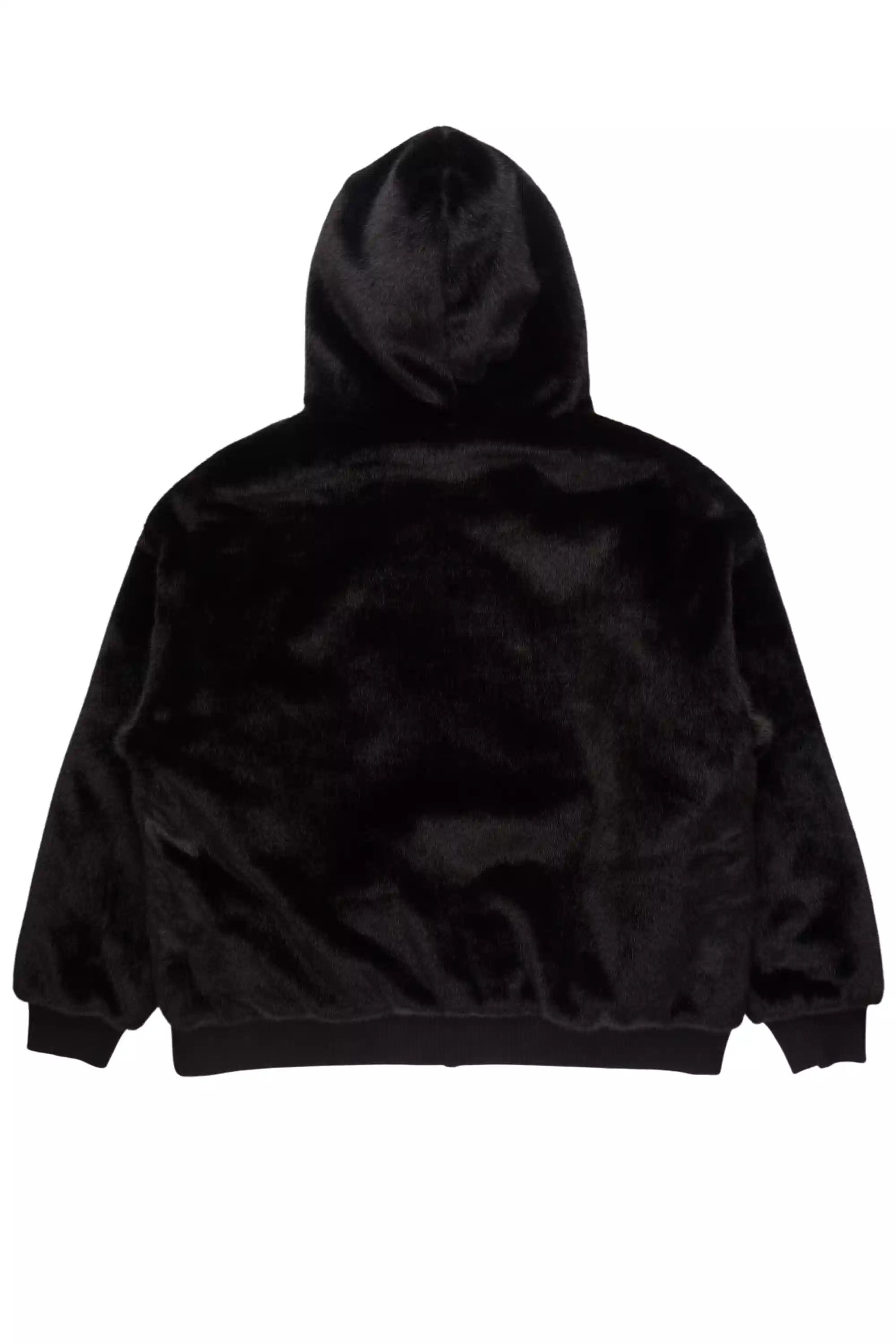 Jaleah Black Oversized Fur Jacket