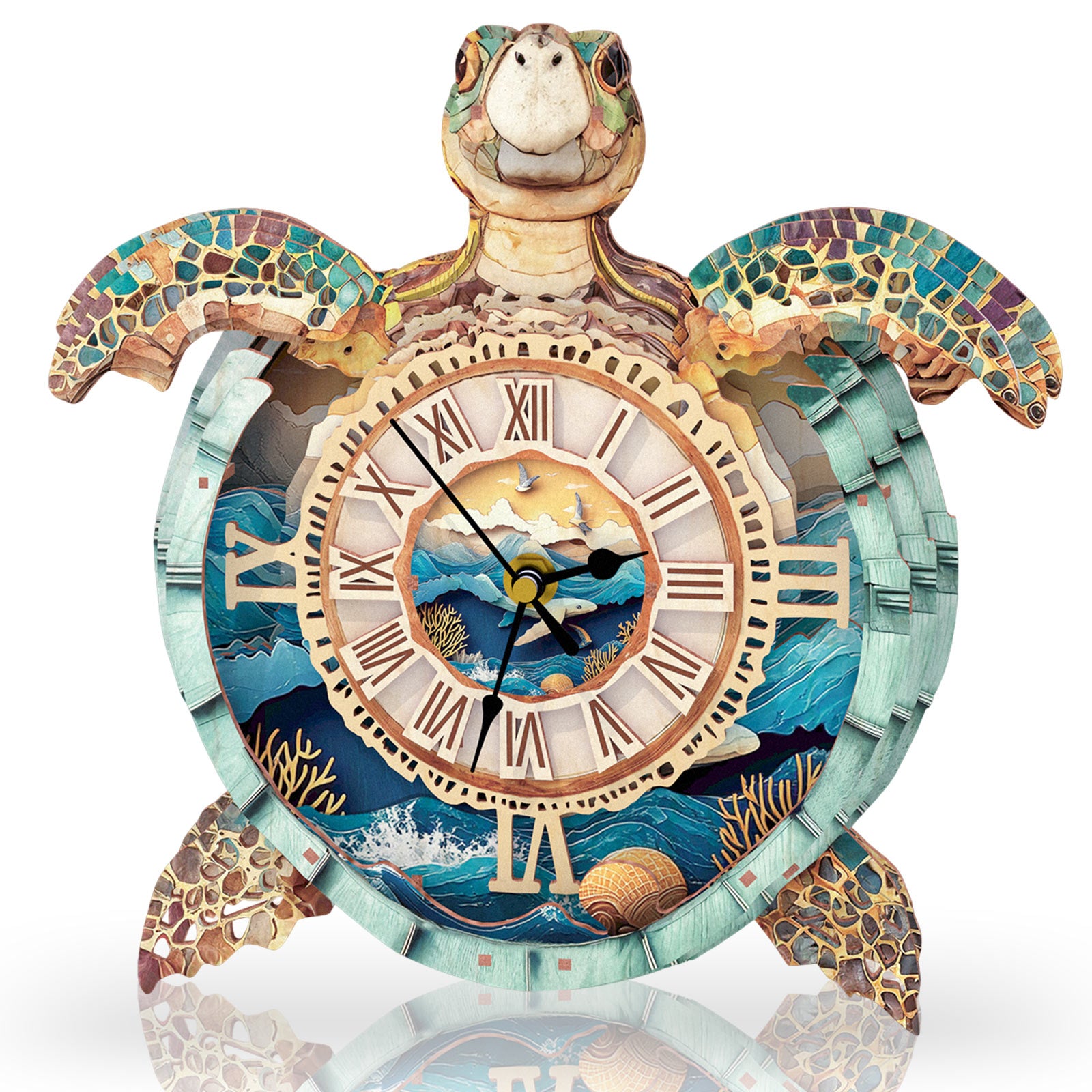 Sea turtles– DIY Wooden Clock, 3D Puzzle Craft Kit