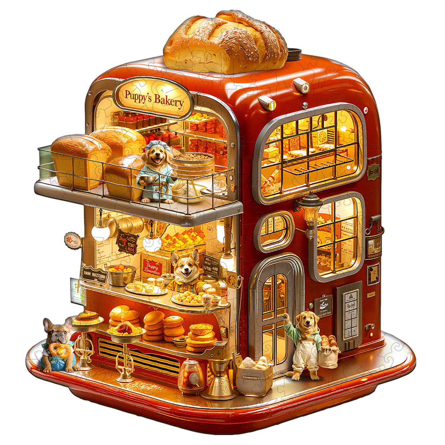 Puppy's Bakery Wooden Jigsaw Puzzle