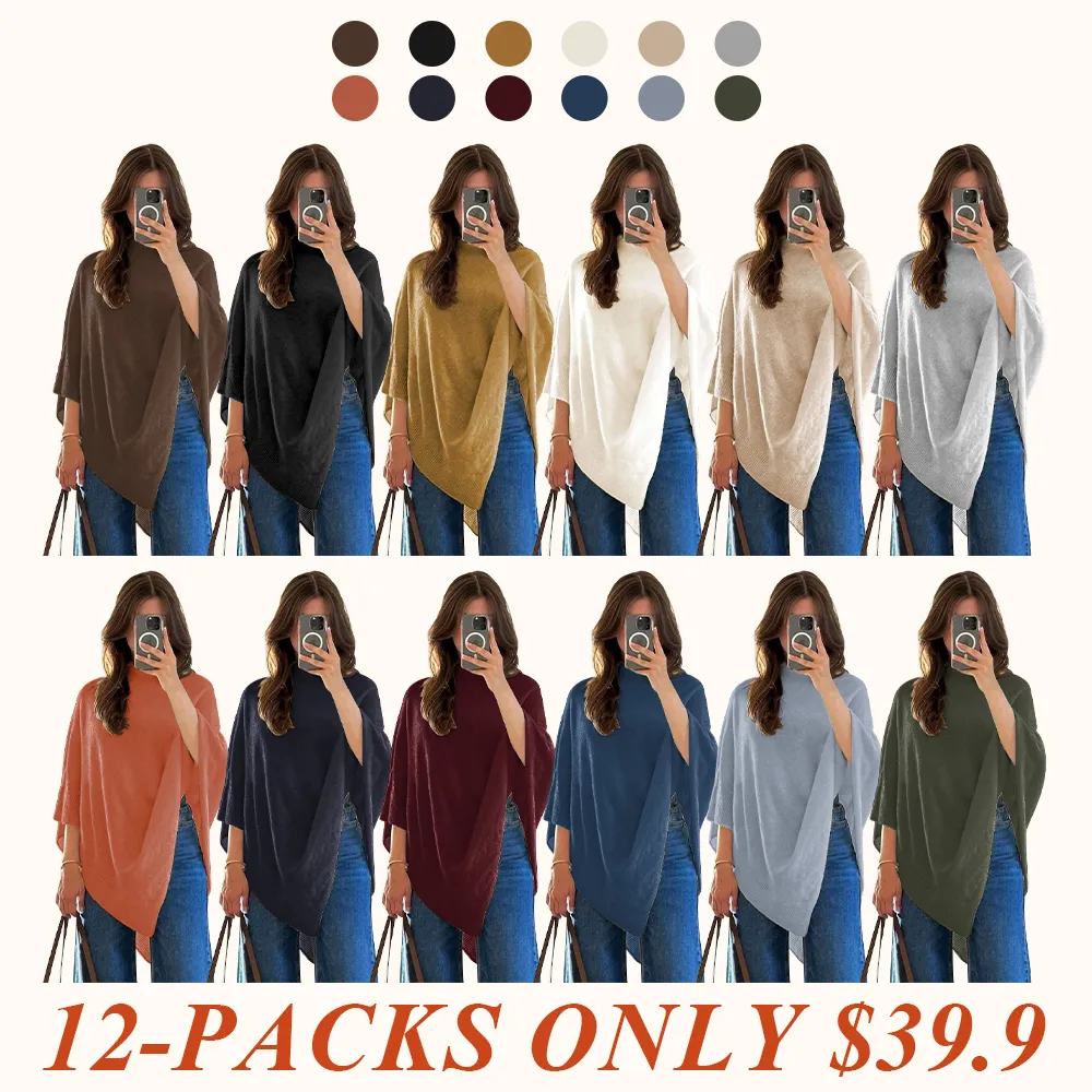 Women's Plain Loose Elegant Fashion Sweater Shawl