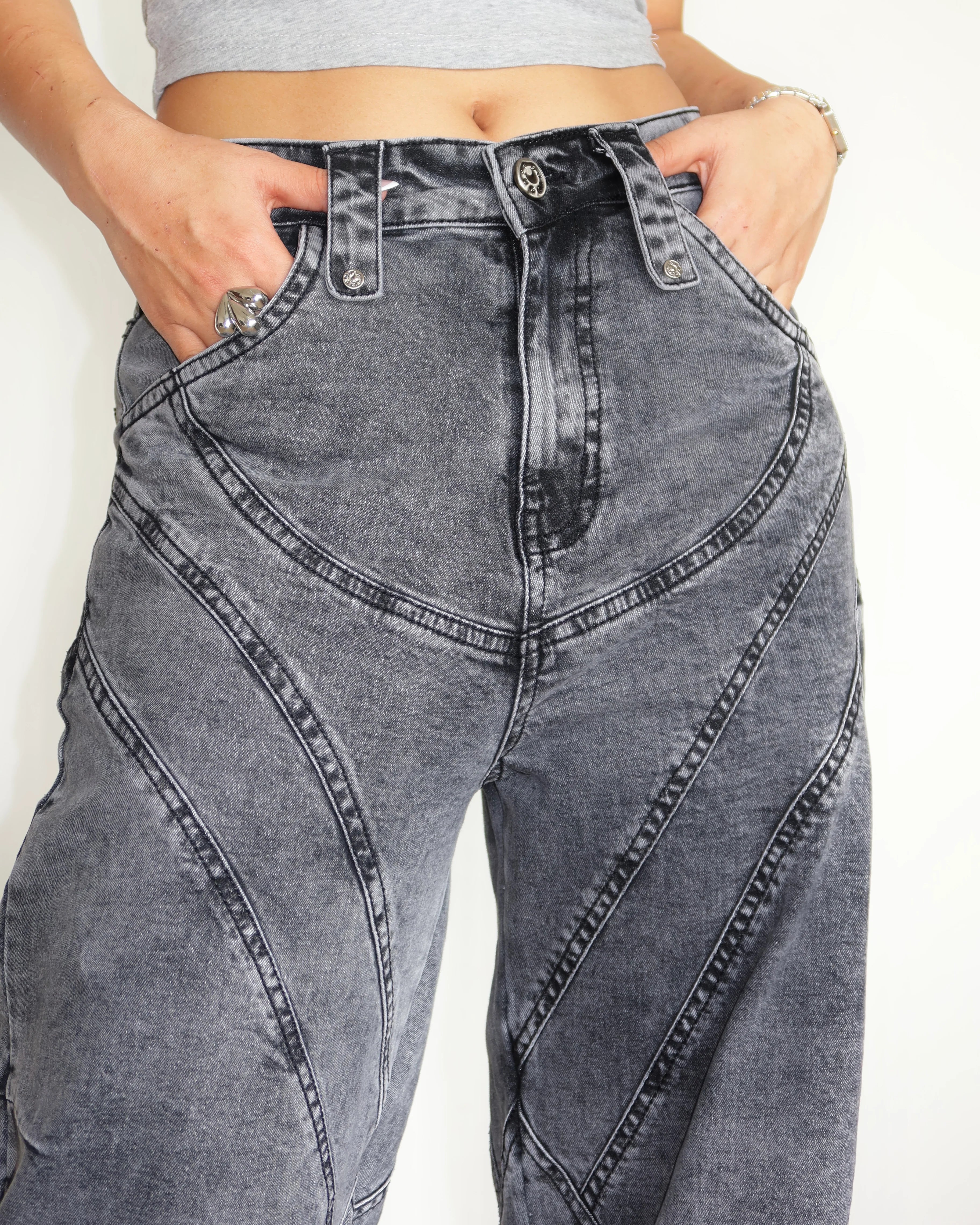 Storm Tone Baggy Wide leg Jeans