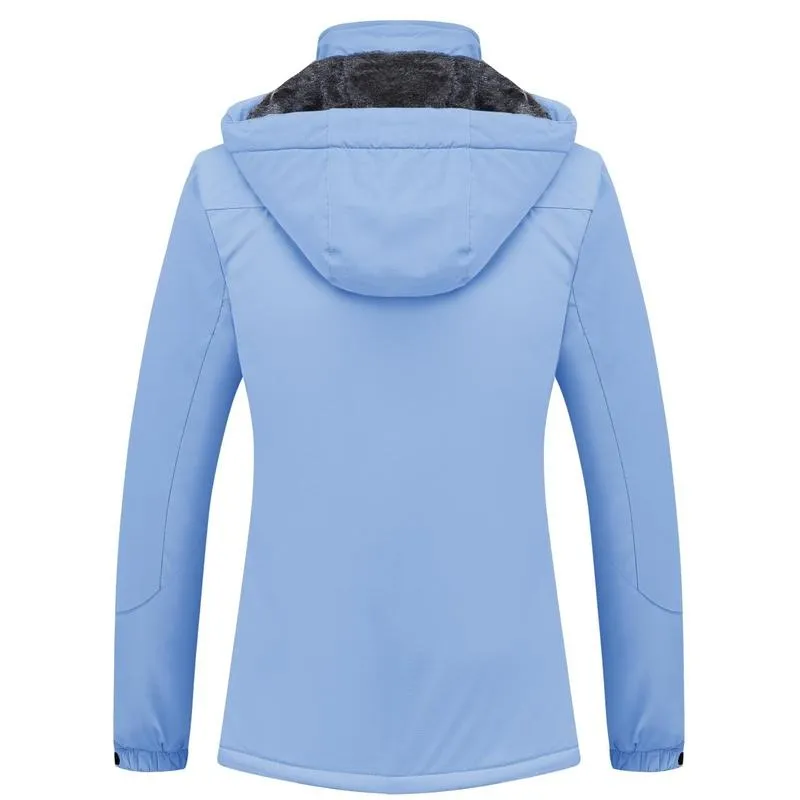 Women's Waterproof Ski Jacket Hooded Fleece Lined Warm Winter Jacket