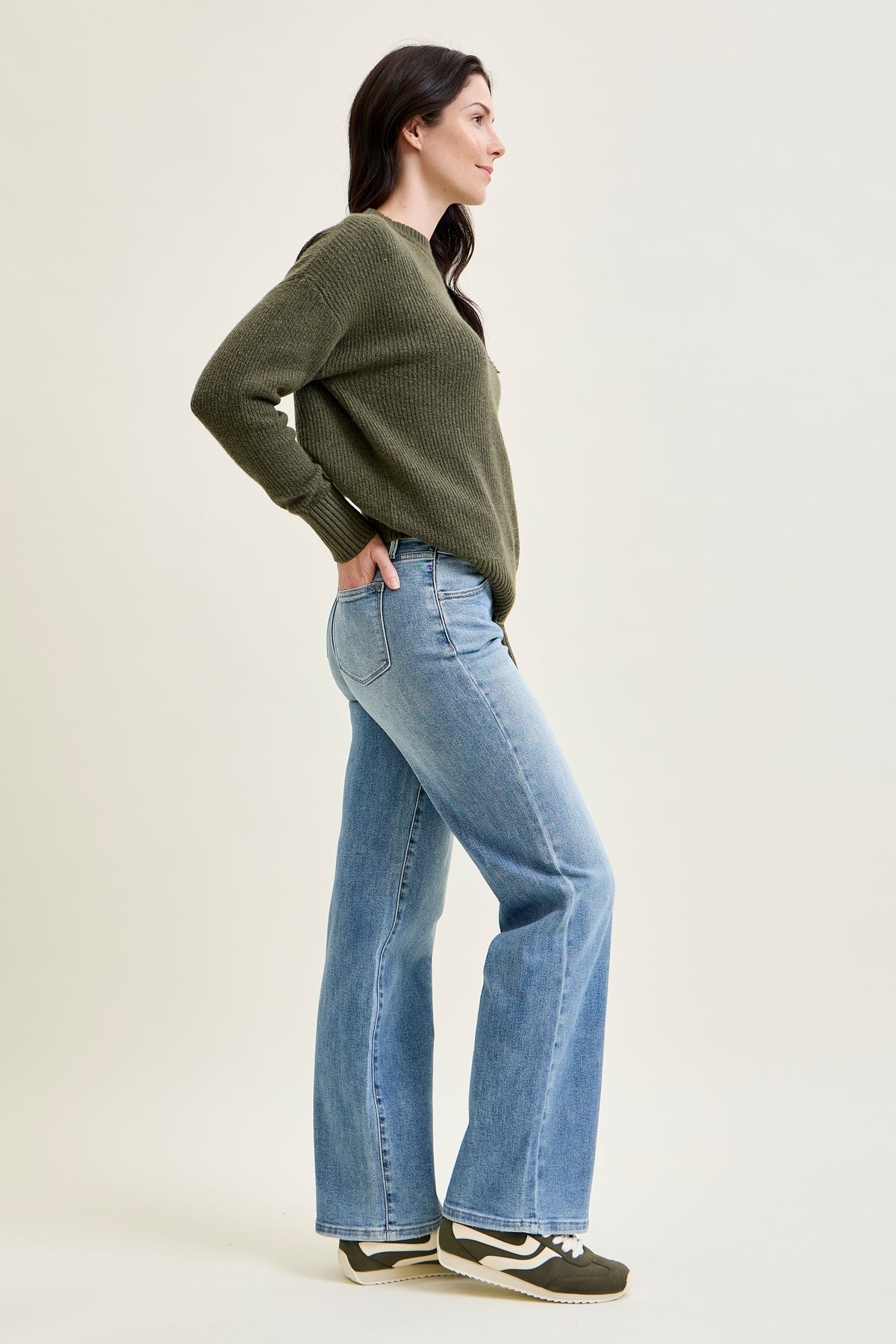 Allison High Rise Front Yoke Retro Wide Leg Jeans