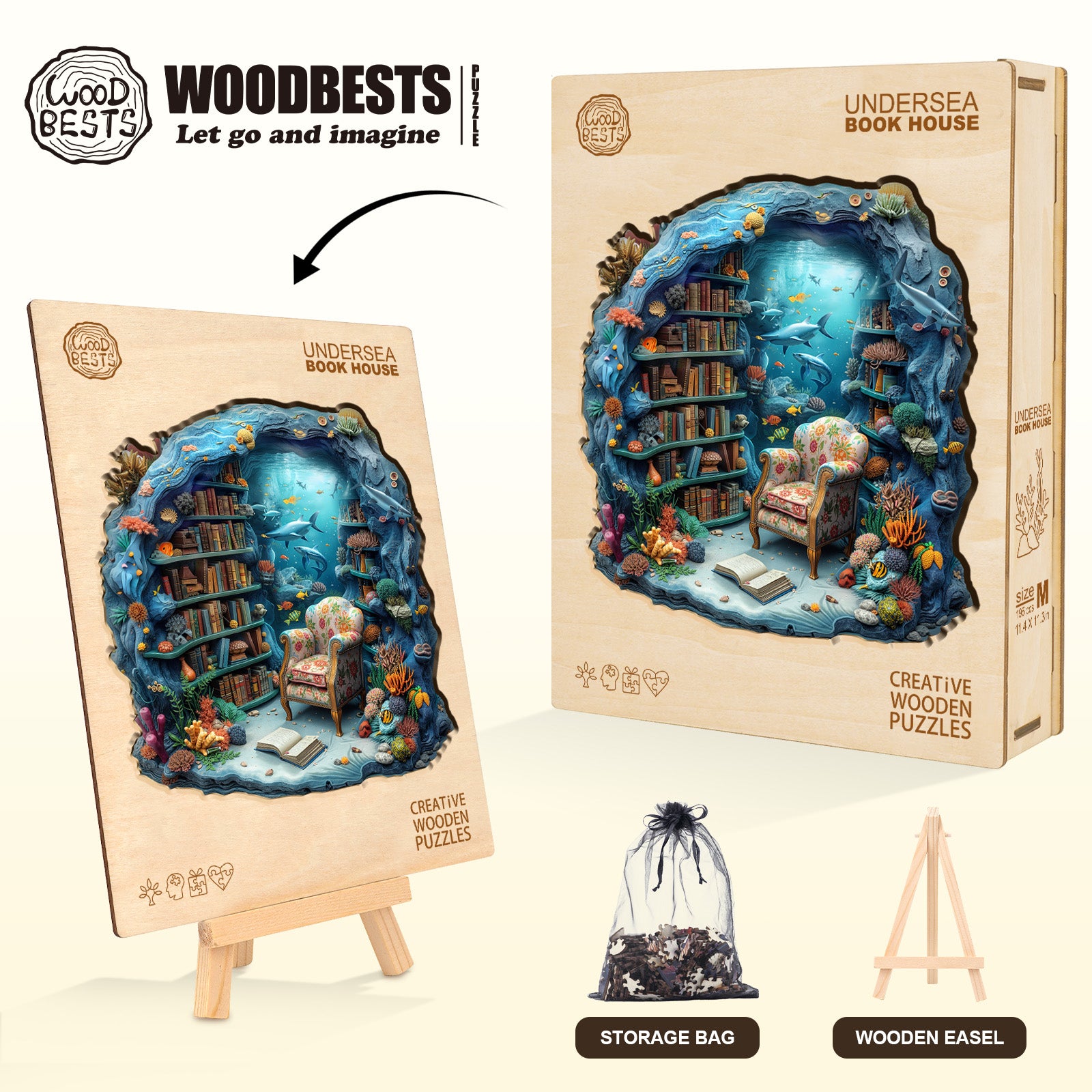 Undersea Book House Wooden Jigsaw Puzzle