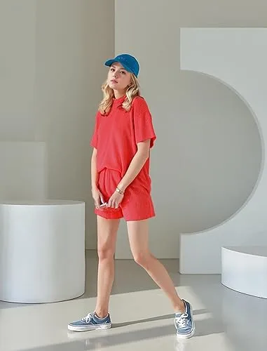 Women's Textured Knit Shorts Outfit(Under $3 a set!)