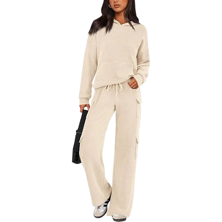 Women’s 2-Piece Knit Hoodie & Wide Leg Set