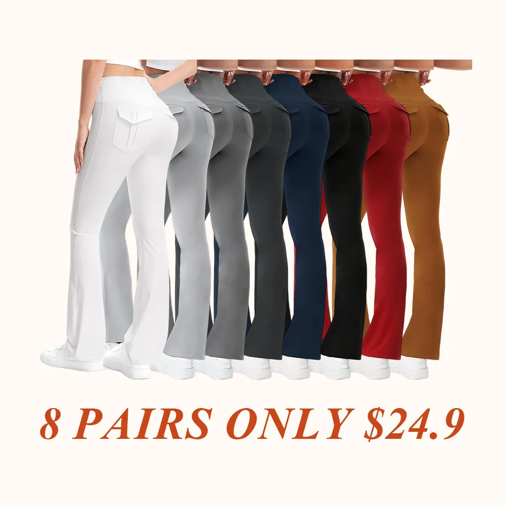 Women's Flared Leggings with Pockets Women's Flared Sweatpants Fitness Leggings