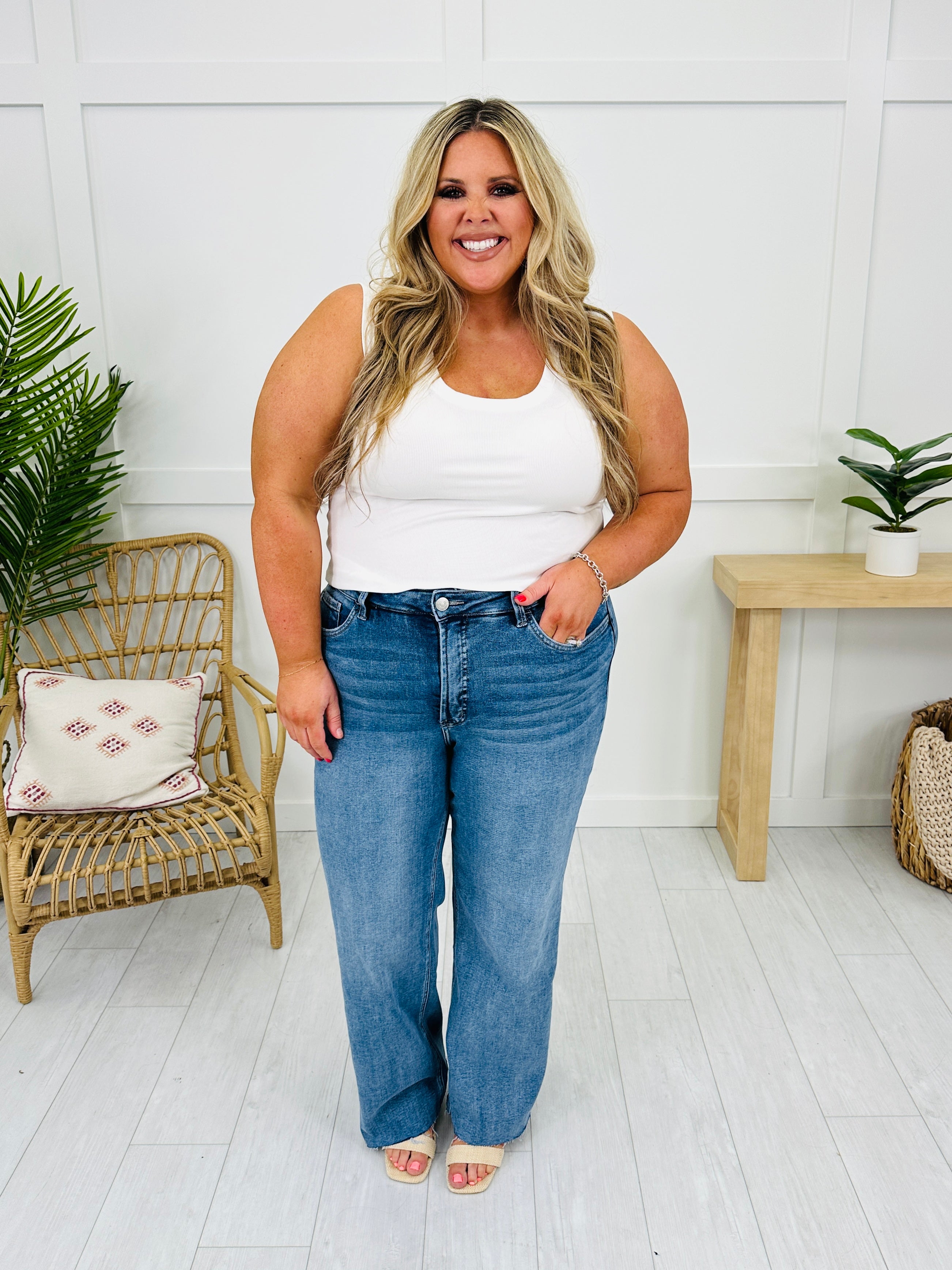 Planning Ahead Tummy Control Wide Leg Jeans