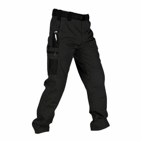 🔥🔥Men's Solid Color Tactical Work Pants with Multiple Pockets and Zipper Closures