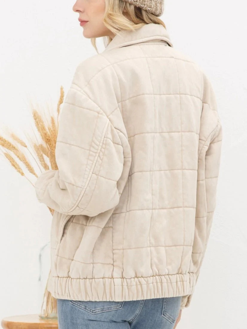 Stone Washed Quilted Jacket