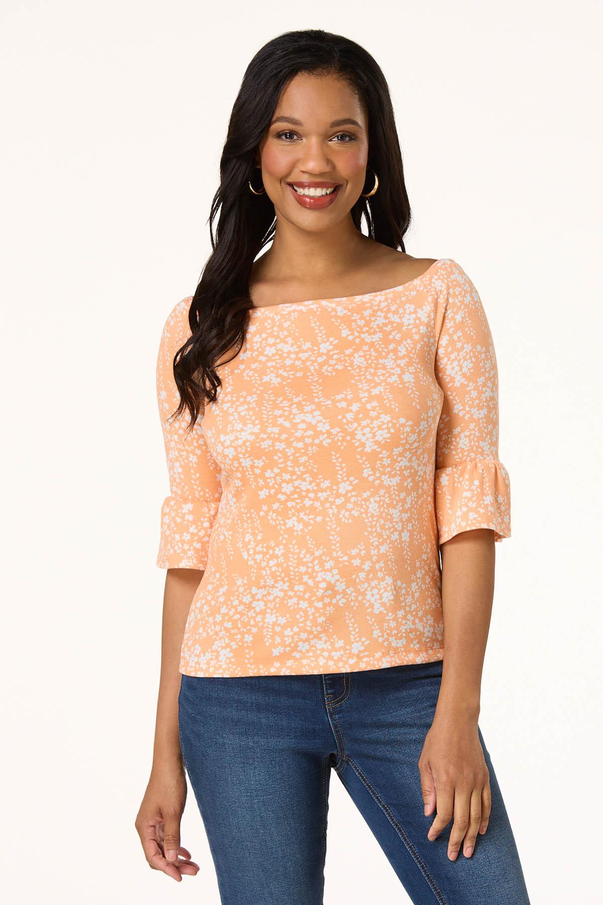 Floral Flounced Off Shoulder Top