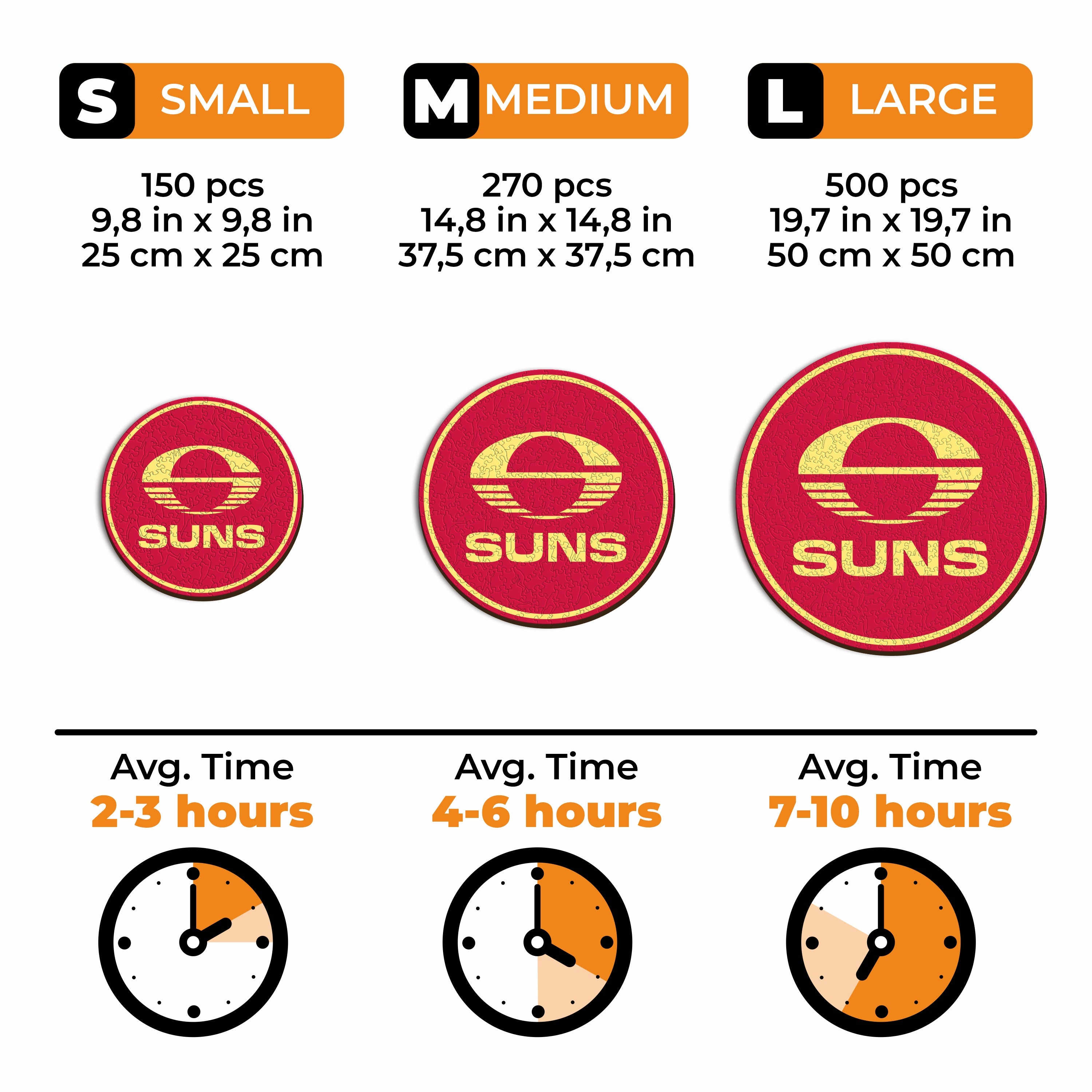 Gold Coast Suns FC Logo - Wooden Puzzle