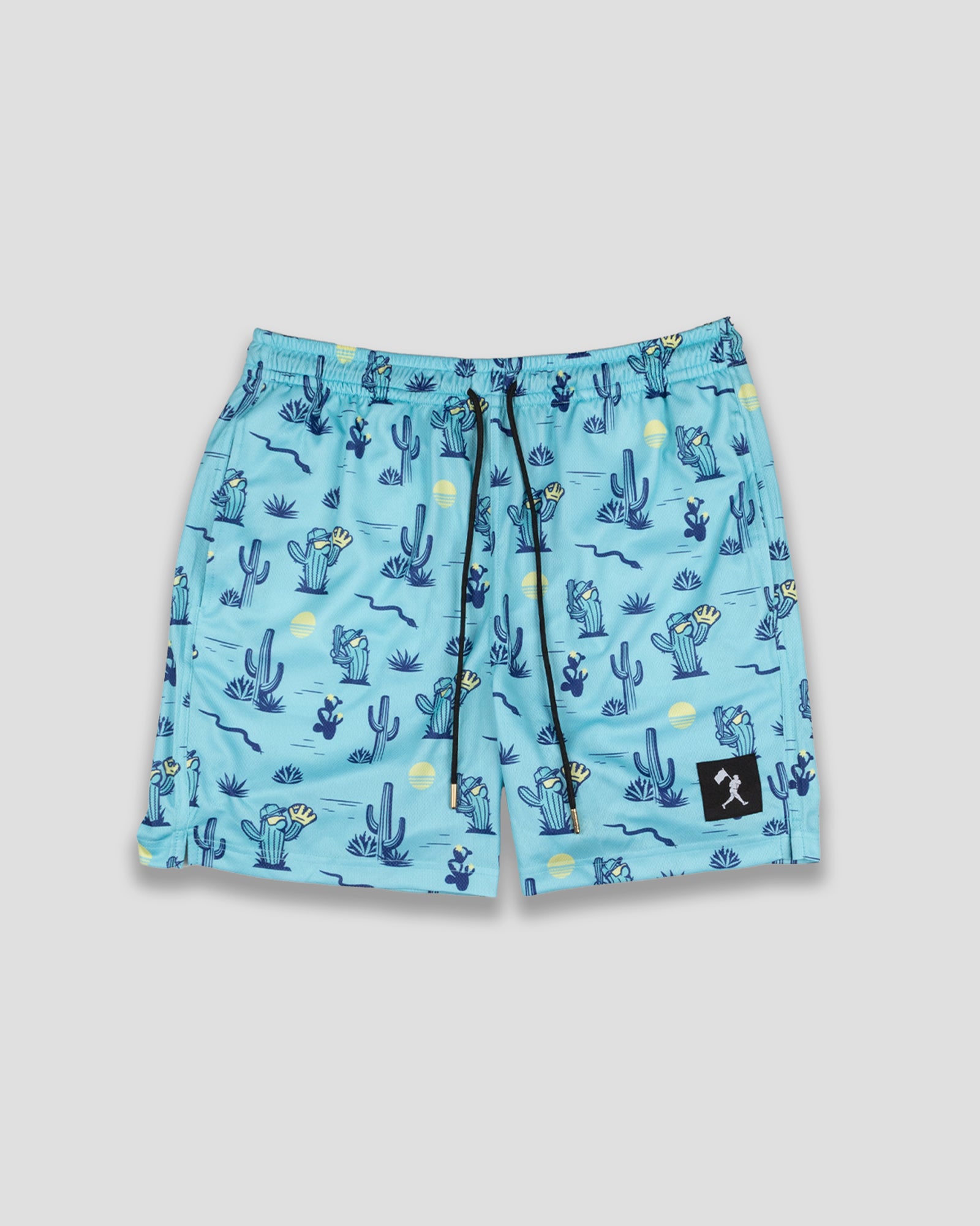 Spring Ball Cactus Diamond Air Mesh Shorts (Teal) - Youth