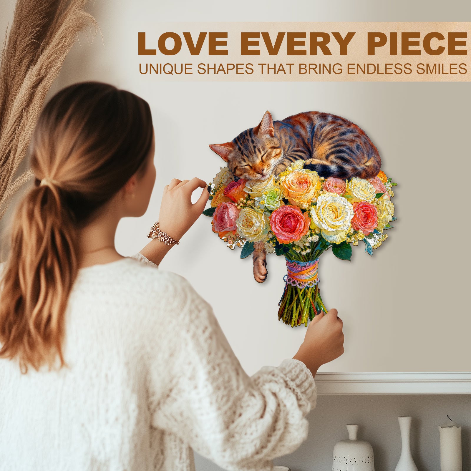 Kitten Bouquet Wooden Jigsaw Puzzle