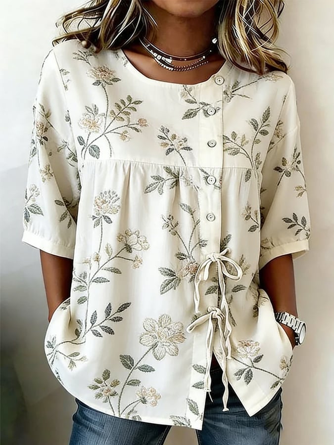 Women's Casual Floral Print Top- Fast Shipping