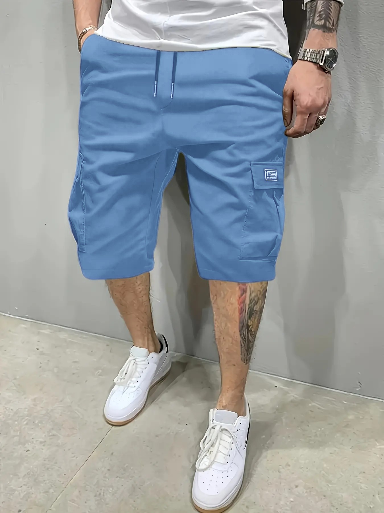 Men's Multi-Pocket Cargo Shorts Casual Streetwear Set