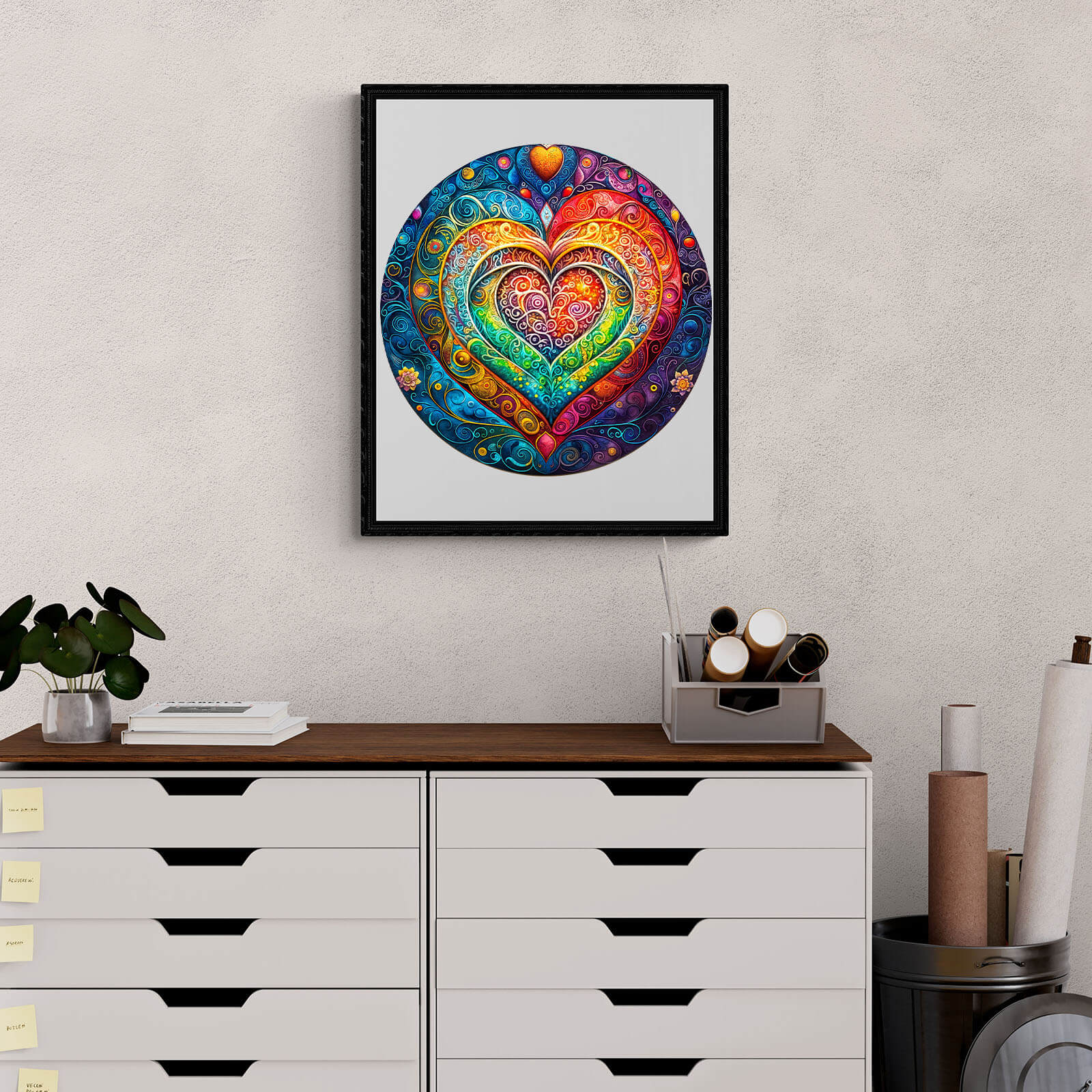 Mandala Heart Wooden Jigsaw Puzzle