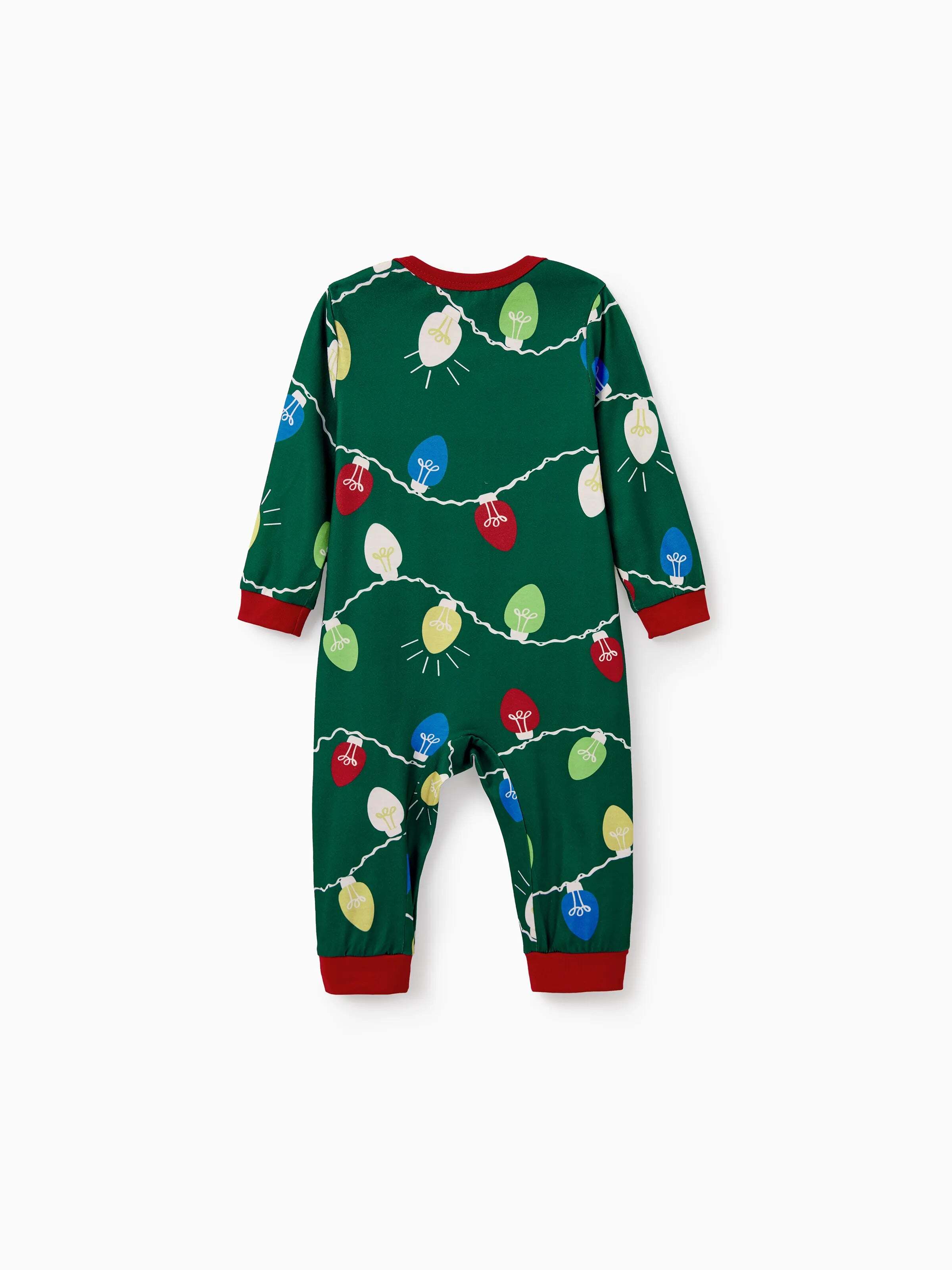 Christmas Matching Family Pajamas Set Reindeer Green Print PJS with Christmas Socks Green