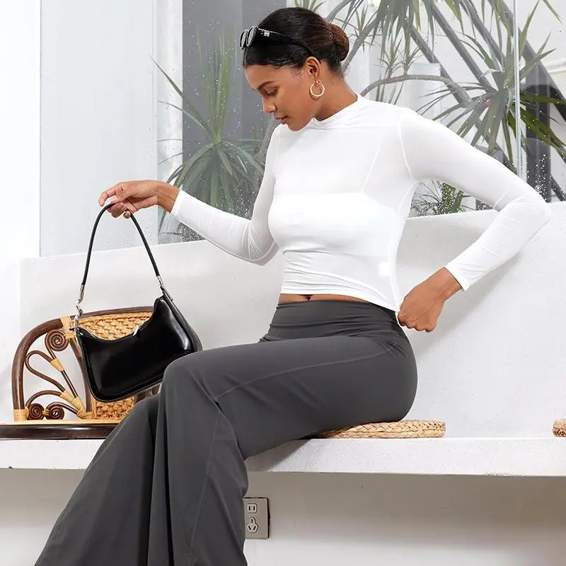 No Front Seam High Waist Straight Leg Gym Yoga Pants