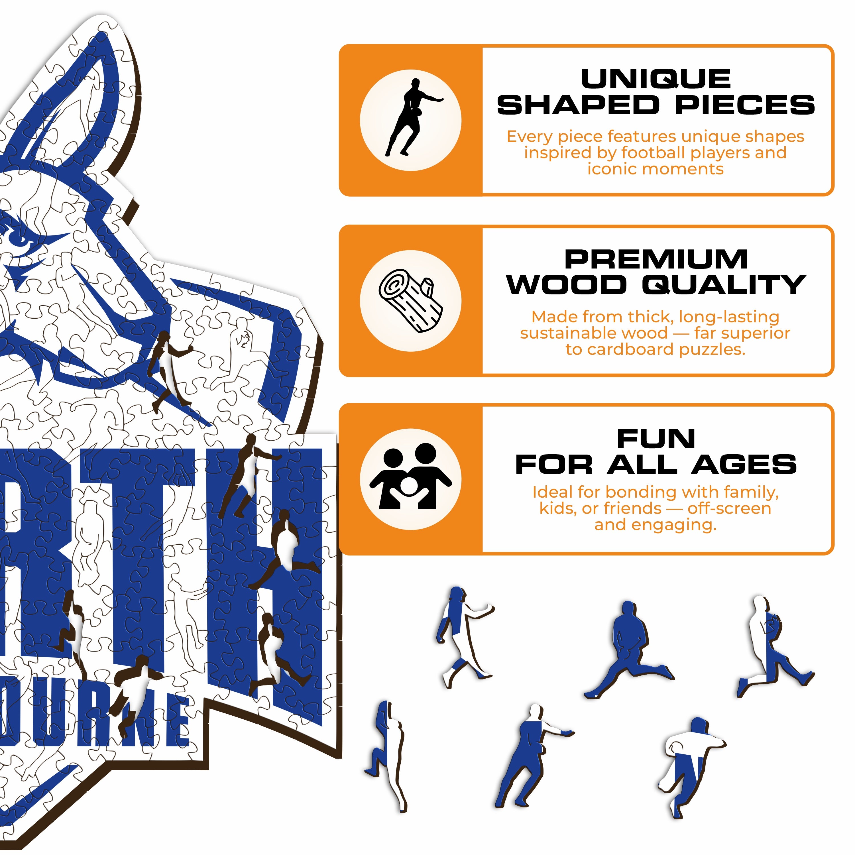 North Melbourne FC Logo - Wooden Puzzle