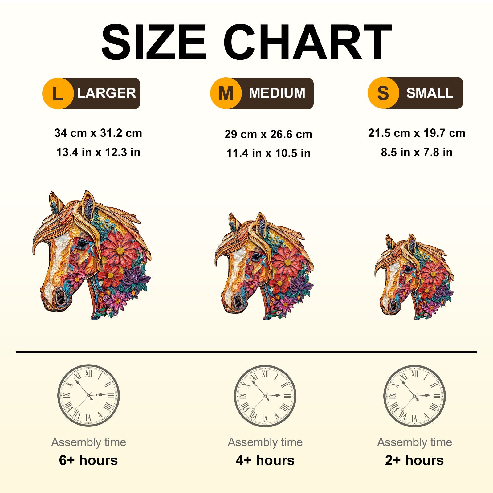 Floral Horse Wooden Jigsaw Puzzle