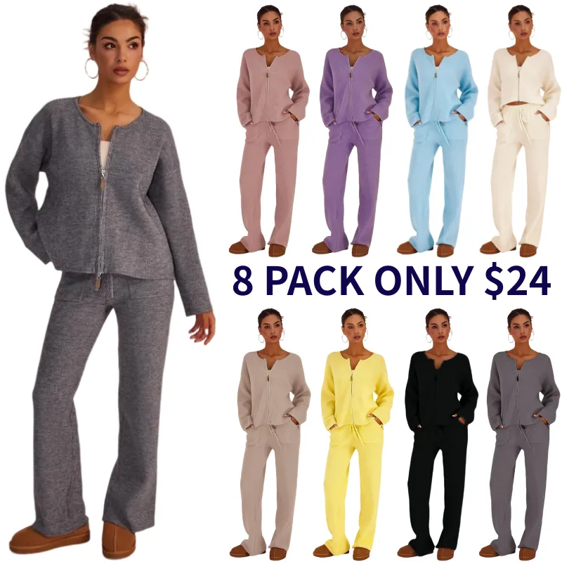 Women's Oversized Knit Sweater & Wide-Leg Pants Set