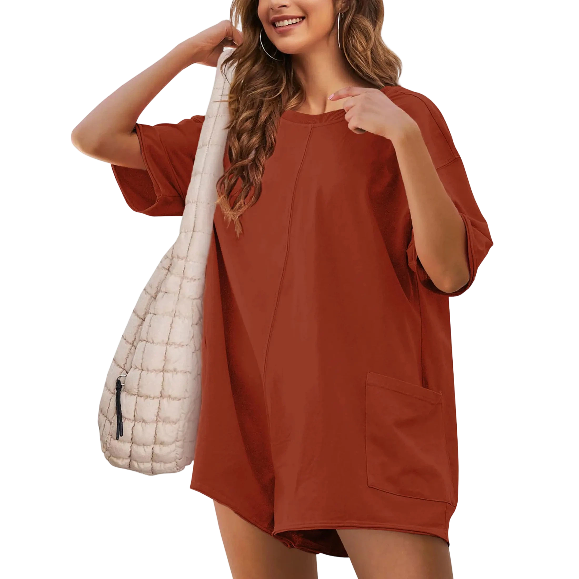 🔥🔥Women's Oversized Casual Athletic Tee Romper