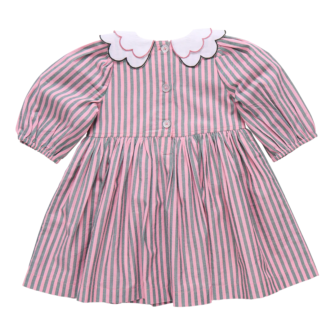 Darcy Dress Pink & Green Stripe