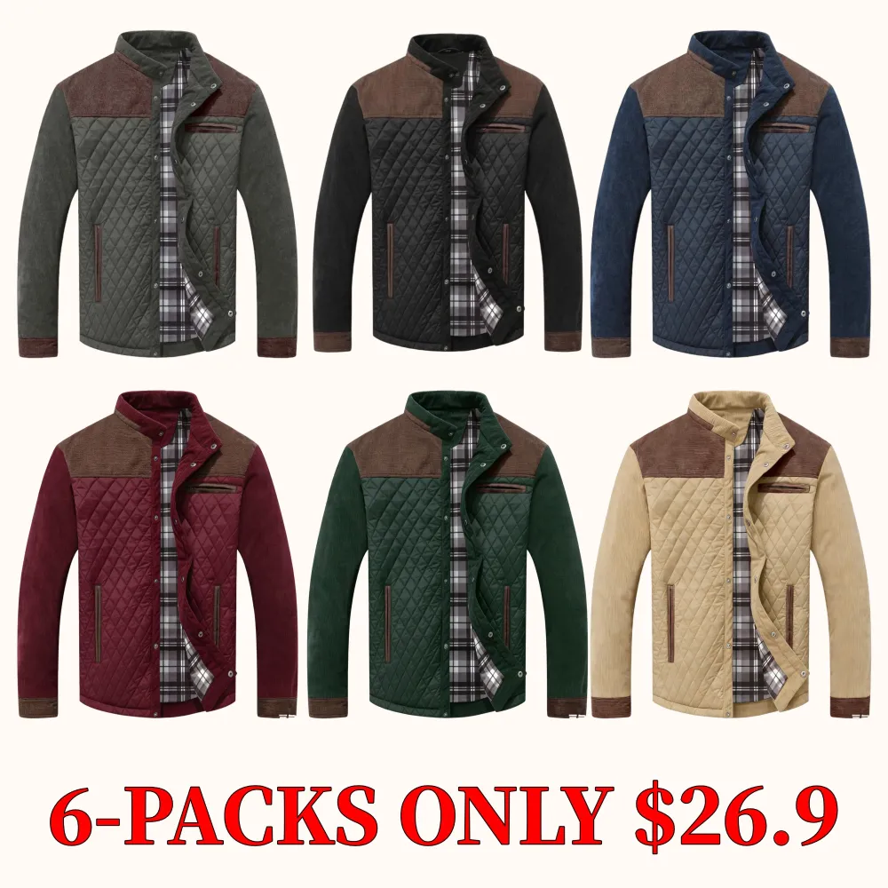 Men's diamond-quilted down jacket